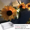 Fiori decorativi 20LED ghirlanda di girasole artificiale con luci vite finta Dor casa interna giardino festa matrimonio tavolo decorazione pianta edera