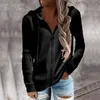 Chandails pour femmes Femmes Mode Haut À Capuchon Gris Couleur Unie Tricoté Femme Manches Longues Fermeture Éclair Cardigans Dames Streetwear Automne Pull 230831