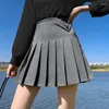 Skirts 2023 Women Pleated High Waist A-Line Female Plaid Skirt Brown Gothic Woman Mini Preppy Style Ladies Short