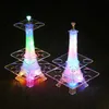 Décoration de fête Coloré Lumineux LED Cristal Tour Eiffel Cocktail Porte-gobelet Stand VIP Service S Verre Glorifier Présentoir D321Q