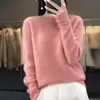 Kadın Sweaters Pullover 100 Yün Sweater Örme İnce içi boş uzun kollu gevşek ve rahat ürün 230830