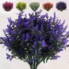 Dekorativa blommor Utomhusdekoration: Konstgjord lavendel med 7-spetsiga blad-ett måste för livlig och livlig trädgård atmosfär