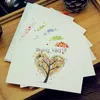 7 feuilles épaissir créatif coloré "arbre d'amour" ensemble de cartes postales/carte de voeux cadeau cartes d'anniversaire assorties Lot Message LST230831