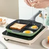 Poêles 3 en 1 Poêle à frire 26cm Grill multifonction Omlette pour le petit déjeuner antiadhésif adapté à tous les poêles