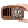 Radio Vintage Retro Bluetooth50Speaker Walnut Wood FM med gammaldags klassisk stil Stark basförbättring TF -kort 230830