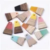 Charms 50Pcs Resin Wood Pendants Charm Mixed Color Teardrop For Jewelry Making Diy Bracelet Necklace Accessories Supplies 210720 Drop Dh8Hb