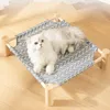 犬小屋ペン猫ベッドソリッドウッドマーチングベッドモイスチャー猫巣取り外し可能な洗える猫ハンモックのために高くなった小型犬のペット供給230831