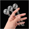 Smoking Pipes 5.9 Inch Pyrex 3Cm Big Oil Burner Clear Glass Pipe Tube Water Bong For Hand Dab Rig Durable Smokers Tools Accessories Dr Dhwpe