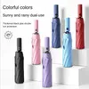 Reinforced Windproof Strong Full Automatic Umbrella Men Women Folding 12 Double Bone Stormproof Sunproof UV Sun Shade Umbrellas HKD230828