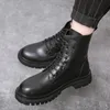 Boots Size 3844 Winter snow warm Mens Motorcycle boots Combat Low Heel Thick Sole Business for men Chelsea 230831