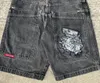 Mens shorts jnco shorts y2k hip hop grafik tryck baggy denim gym shorts män kvinnor sommar harajuku gotiska män basket shorts 230831