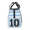 EisbeutelIsothermische Taschen Argentinien-Flagge Lunchtasche für Frauen Tragbare wärmeisolierte argentinische Fußball-Geschenkbox Picknick-Multifunktions-Lebensmitteltasche 230830