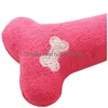 Dog Toys Chews Plush Pet Puppy Sound Bone Shape Cat Chew Squeaker Squeaky Toy Pillow Solid Color Five Colors 4979 Q2 Drop Delivery H Dhm8T