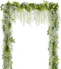 Guirlande de fleurs décoratives en fausse soie, glycine artificielle, vigne suspendue pour mariage, décoration d'arc de fête, vente en gros