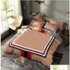 Conjuntos de ropa de cama Moda King Size Designer Set Ers PCS Carta Impreso Algodón Suave Edredón Edredón Er Luxury Queen Bed Sheet Drop Entrega