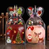 Boîte d'emballage de pommes de veille de Noël Transparent Père Noël Bonhomme de neige Elk Apple Case Enfants Bonbons Paquet Boîtes de Noël Party Decor TH0408