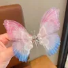 Pinza para el cabello de mariposa en movimiento para niños Simulación de doble capa Joyería para el cabello de mariposa para niña Tarjeta para el cabello Red Rojo Mismo estilo