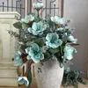 Decorative Flowers Simulated Magnolia Flower Artificial Office Living Room Wedding Arrangement With Leaves Home Decoration