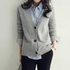 Women's Sweaters Basic Brief V Neck Cardigan Sweater Women Knitted Cardigans Black Grey Beige S-2XL 230831