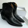 Stiefel zum Anziehen mit Cowboy-Absatz, klassische Stiefeletten, Lederlaufsohle, Snip-Zehenstiefel, Damen-Luxus-Designer-Schuhfabrik, Schuhe