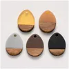 Charms 50Pcs Resin Wood Pendants Charm Mixed Color Teardrop For Jewelry Making Diy Bracelet Necklace Accessories Supplies 210720 Drop Dh8Hb