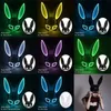 Party Masken Karneval EL Wire Bunny Masque Masquerade LED Nachtclub Kaninchen Masken Karneval Geburtstag Hochzeit Gesichtsmaske T9I002437