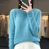 Kadın Sweaters Pullover 100 Yün Sweater Örme İnce içi boş uzun kollu gevşek ve rahat ürün 230830