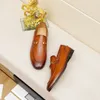 Nouveau cuir véritable hommes chaussures habillées de créateur mode richelieu mode mariage bout pointu sans lacet chaussures d'affaires formelle chaussure de fête noire