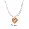 Подвесные ожерелья YHPUP Heart Pendation Collear Elegant Natural Freshwater Wearl Chain Ожерелье из нержавеющей стали ювелирные украшения женский подарок 230831