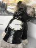 Hoge kwaliteit geborduurde letters herfst- en winterjassen voor huisdieren Glanzende reflecterende huisdiermode-stijl jas Hondenopstaande kraag Windcheater x Gu
