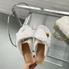 Sandals 2023 Summer Catwalk Metal Buckle Flat Comfortable Outdoor Bread Slippers Bow Diamond 4cm-7cm High Heels