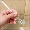 Rökrör 5,9 tum lång 3 cm Big Ball Oil Burner tjock Pyrex Stor transparent glasrör för bubblarrör dot nagel brinnande jumbo d dhq1k