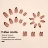 Faux ongles pointe artificielle Gel imperméable faux couverture complète tête pointue pressions pour bricolage Nail Art 24 pièces portable