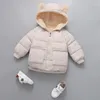 Down Coat Winter Cotton Children Girls Cartoon Thickning Håll WARM Western Style Cotton Padded Jacket för 1-6Y