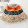 Berets Traveling Bucket Hat Crochet Stripe Pattern Fisherman For Teenagers Sports