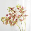 Dekorative Blumen 3D Real Touch 7 Köpfe Künstliche Schmetterlingsorchideen Großhandel Hohe Simulation Filz Hochzeit Phalaenopsis 10 Stück