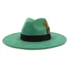 Plume Bande Daim Chapeau Haut-de-Forme Femmes Hommes 9.5CM Grand Bord Messieurs Chapeau Fascinateur Jazz Fedora Chapeaux Élégant Dames Fête Casquette En Feutre