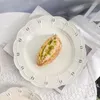 Plakalar Fransız tarzı Vintage Beyaz Snack Seramik Kabartmalı Tatlı Tepsiler Kek Yemekleri Gelin Duş Düğün Partisi Masa Takıntıları