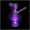 Autres accessoires de fumeur LED Glow Glass Hookah Tuyau en spirale Fumée Shisha Tuyaux diposables Brûleur à mazout Cendrier Bong Percolater Entier Dhind