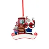 Kerstman nieuwe aankomst Claus boom hanger handgeschreven naam hars kerstornament