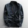 Camicie casual da uomo Camicia da uomo primaverile Giappone stile vintage Premium lino colletto alla coreana slim fit monopetto design semplice moda 230830