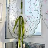 Curtain 2Pcs Modern Sheer Embroidery Curtains For Living Room Tulle Home Decoration Colorful Solid Voile Panels Windows Bedroom Decor