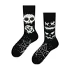 Носки чулотые ретро -ретро красочный сахарный череп Unisex ab Day of the Dead Halloween нерегулярные хлопковые мужчины пара для Bulk 230830