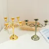 Candle Holders European Metal Vintage Candlestick Western Table Decoration Candlelight Dinner Props Five Wedding