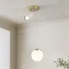 Lâmpadas pendentes (lâmpada led grátis) luz nórdica natureza branca lâmpada pendurada e27 teto de vidro para quarto / sala de estar / sala de jantar