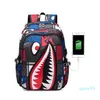 19 inches Big Size Backpacks Unisex Cartoon Shark Mouth Shoulder Bag Students Schoolbag Book Packs Junior High School