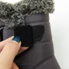 Kvinnor Solid Color Snow Boots Varma ankel Fluff Hook Loop Design Vintertäta kvinnor Stövlar Casual Shoes