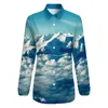 Damenblusen Die Himalaya-Berge Lose Bluse Blauer Himmel Streetwear Oversize Damen Langarm Cooles Hemd Herbst Design Tops