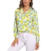 Blusas de mujer, blusa holgada con estampado de limón, ropa de calle de frutas variadas, camisa bonita de manga larga de gran tamaño para mujer, Top de diseño de primavera