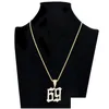 Collane con ciondolo Hip Hop Digital 69 Collana per uomo Donna Iced Out Bling Cz Numeri in oro Sier Catena intrecciata Hiphop Rapper Gioielli Gi Dhf3V